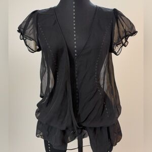 Xhilaration Black Sheer Blouse